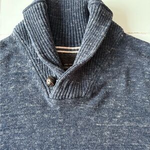 Men's Navy Shawl Collar Sweater